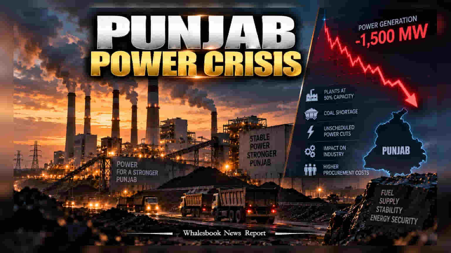Punjab Power Crisis: ਕੋਲੇ ਦੀ ਕਿੱਲਤ ਨਾਲ **1,500 MW** ਬਿਜਲੀ ਦਾ ਸੰਕਟ, ਰਾਜਪੁਰਾ ਅਤੇ ਤਲਵੰਡੀ ਸਾਬੋ ਪਲਾਂਟ ਪ੍ਰਭਾਵਿਤ