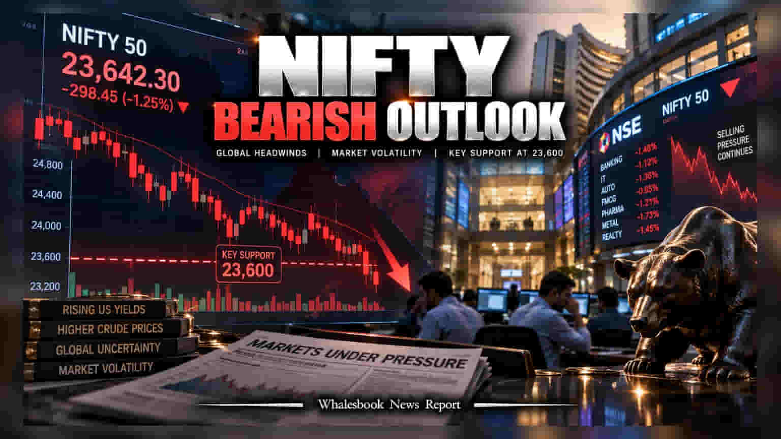 Nifty Faces Pressure as Index Nears 23,600 Support