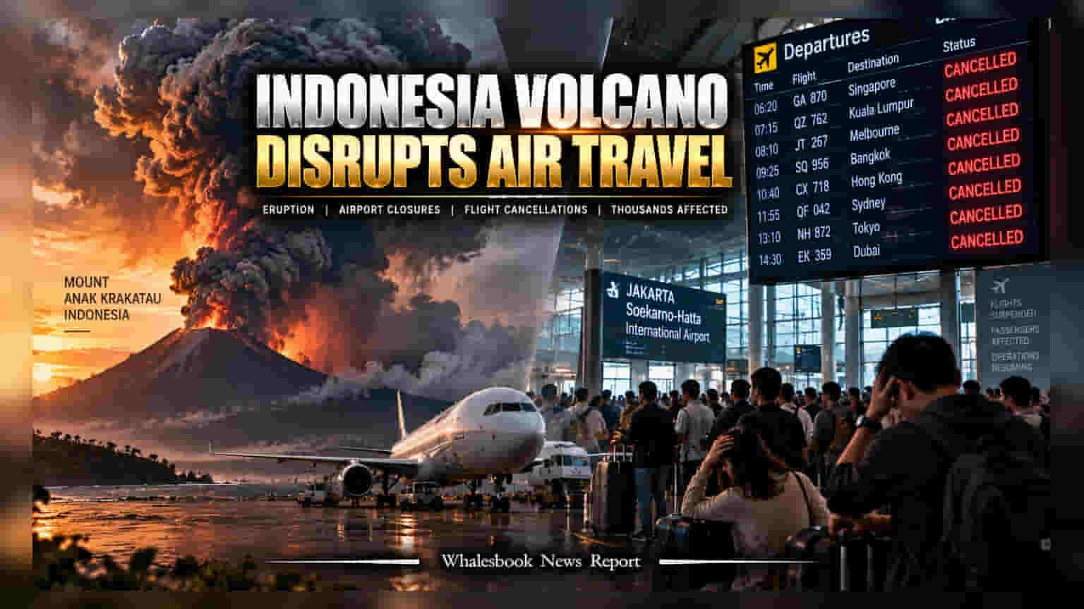 Anak Krakatau Eruption: ઇન્ડોનેશિયામાં જ્વાળામુખી ફાટતા હજારો ફ્લાઇટ્સ રદ, એવિએશન સેક્ટરમાં ખળભળાટ