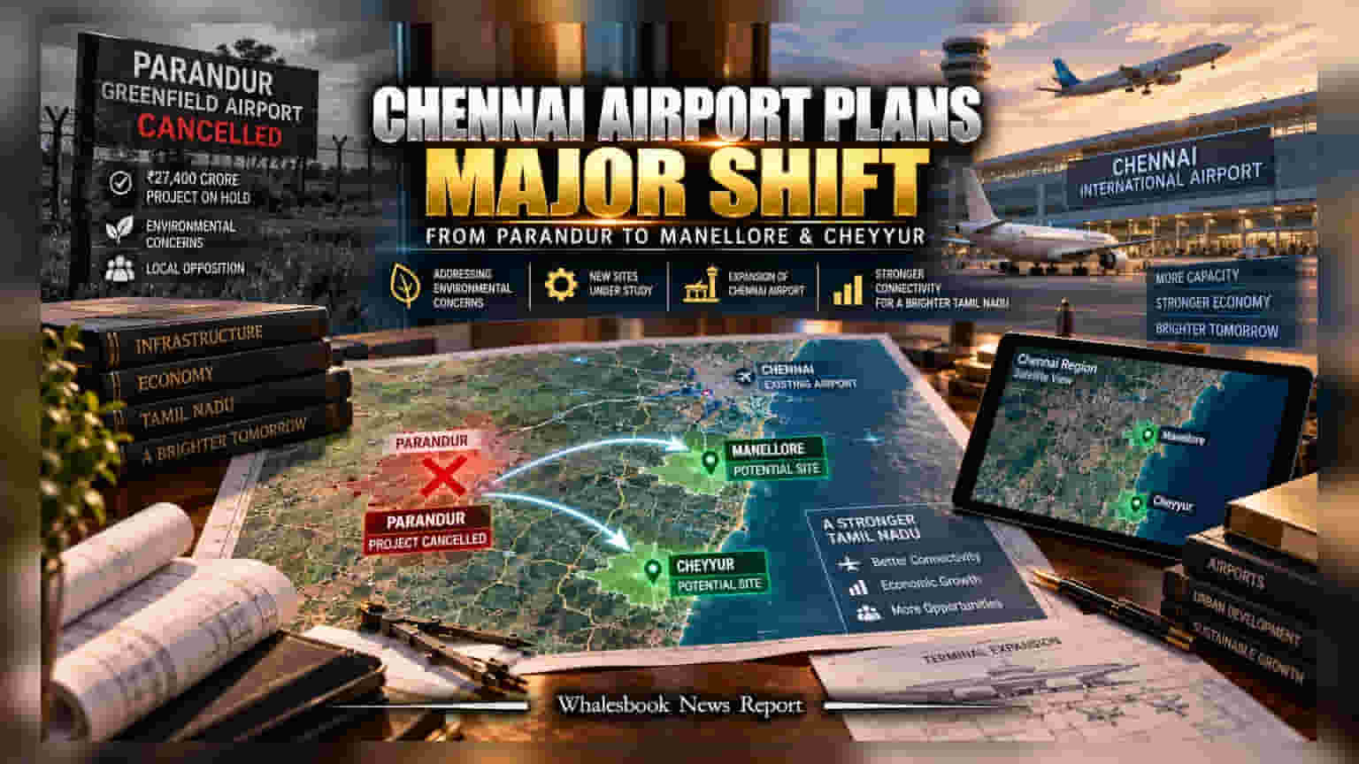 Chennai Airport: પરાન્દુર પ્રોજેક્ટ રદ, હવે Manellore અને Cheyyur પર સરકારની નજર