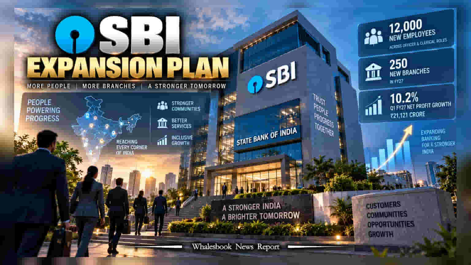 SBI Plans 12,000 Hires, 250 Branches; Eyes NSE IPO Stake Sale