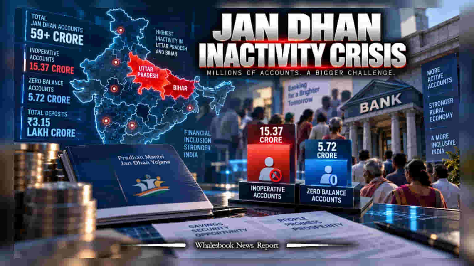 Jan Dhan Yojana: 15 करोड़ खाते हुए इनऑपरेटिव, सरकारी बैंकों के लिए बढ़ी मुसीबत