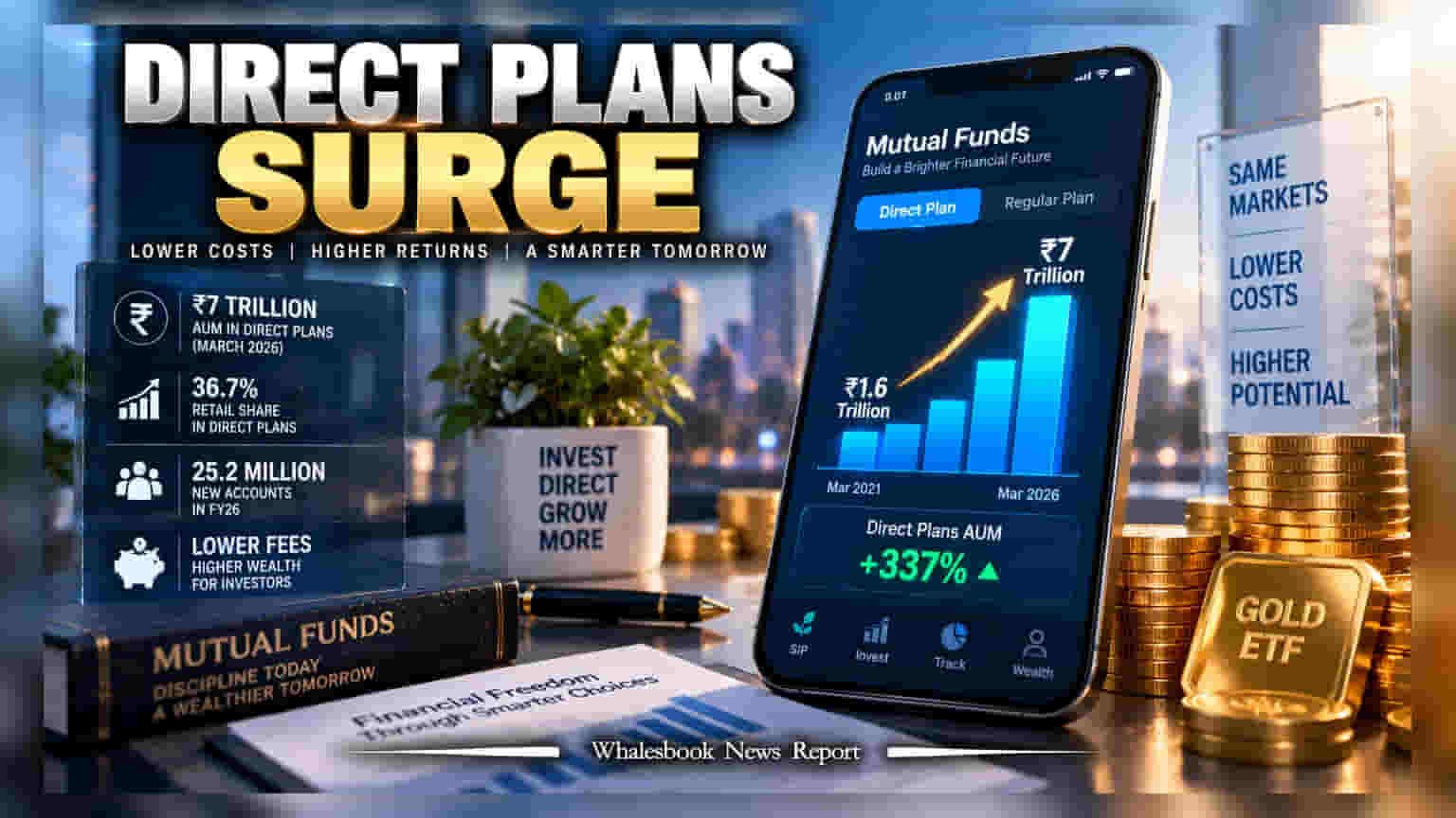 Direct Mutual Funds: रिटेल गुंतवणूकदारांचा कल वाढला, डायरेक्ट म्यच्युअल फंड्सचा AUM **₹7 लाख कोटींवर**!