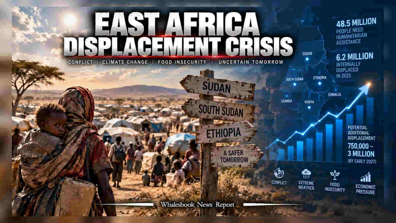 East Africa Displacement Crisis: **6.2 મિલિયન** લોકો વિસ્થાપિત, આર્થિક મોરચે મોટું જોખમ