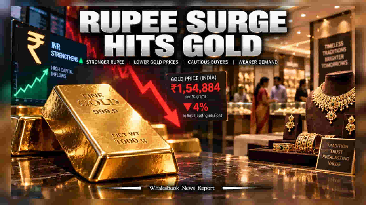Gold Prices Slide 4% As Rupee Gains Strength