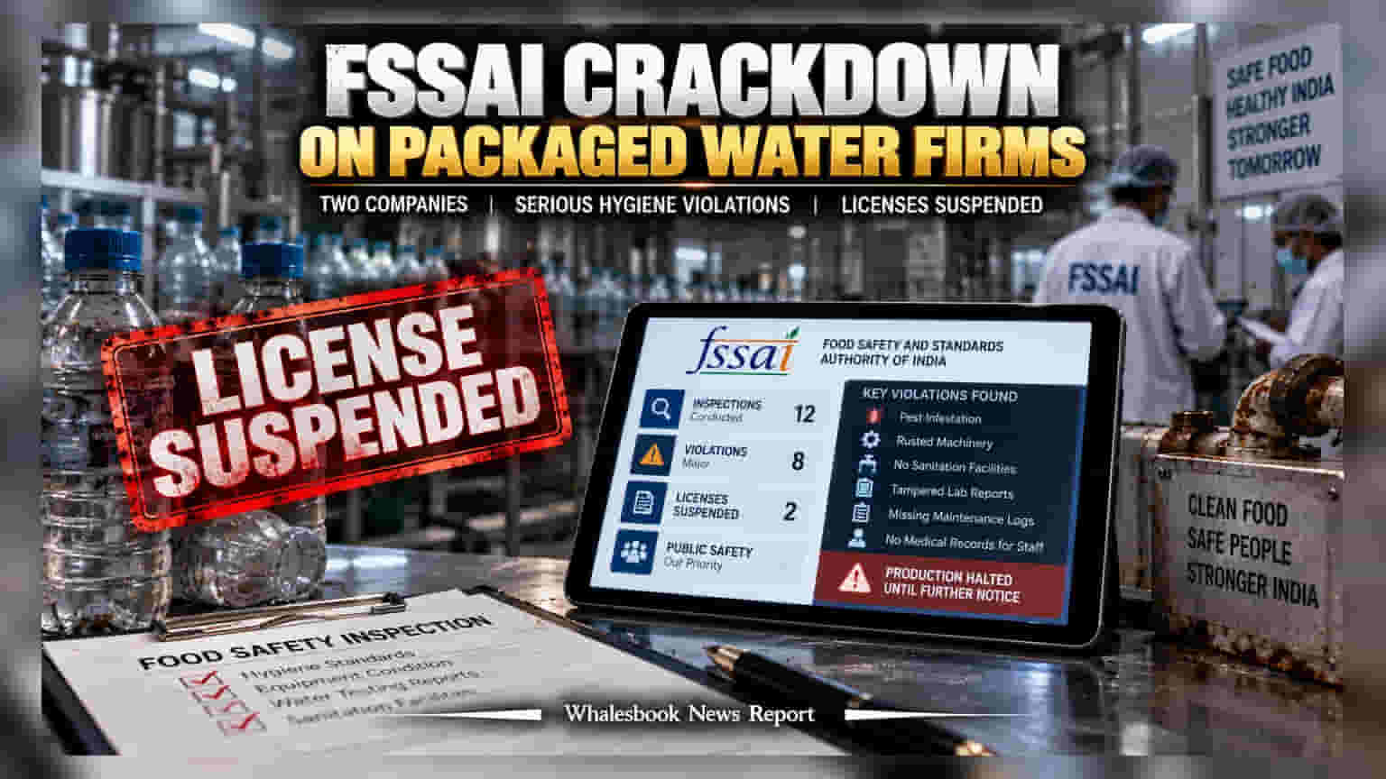FSSAI Suspends Licenses of Two West Bengal Water Bottlers