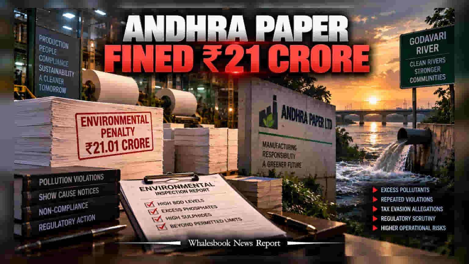 Andhra Paper वर कायदेशीर कारवाईचा बडगा! प्रदूषणाप्रकरणी **₹21 कोटींचा** दंड