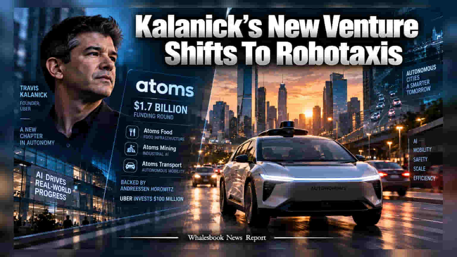 Travis Kalanick च्या Atoms कडून ऑटोनॉमस तंत्रज्ञानासाठी **$1.7 अब्ज** चा मोठा निधी उभारला
