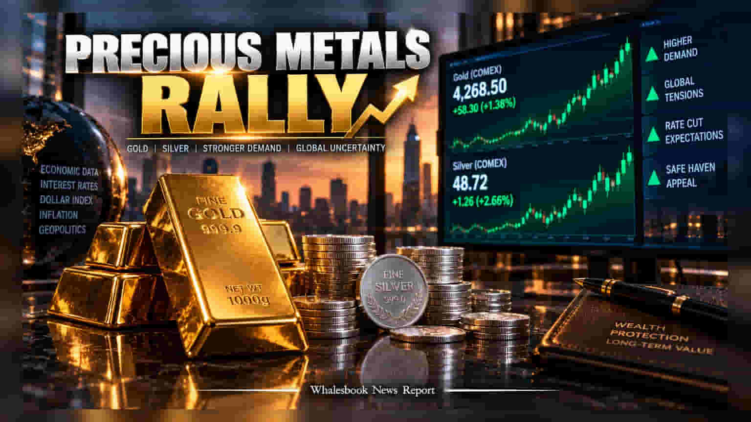 Gold आणि Silver च्या किमतीत घसरण; व्याजदर वाढीच्या भीतीने गुंतवणूकदारांची चिंता वाढली