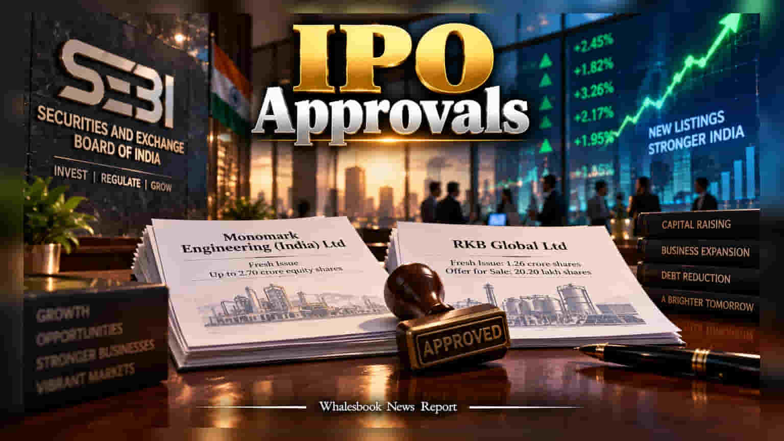 Monomark Engineering और RKB Global को मिली IPO की हरी झंडी, SEBI ने दी मंजूरी