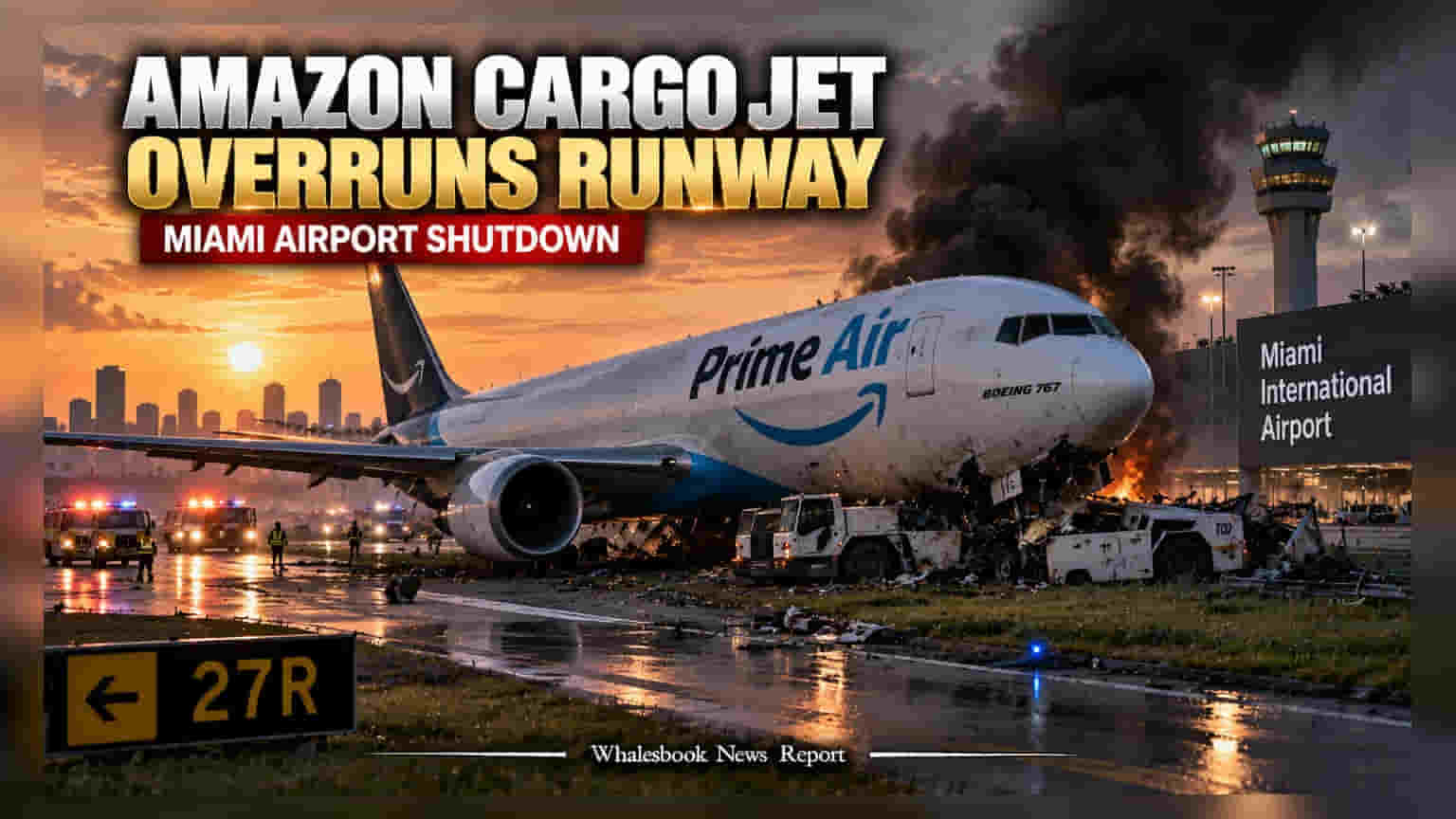 Amazon Cargo Jet Overruns Miami Runway, Halting Traffic