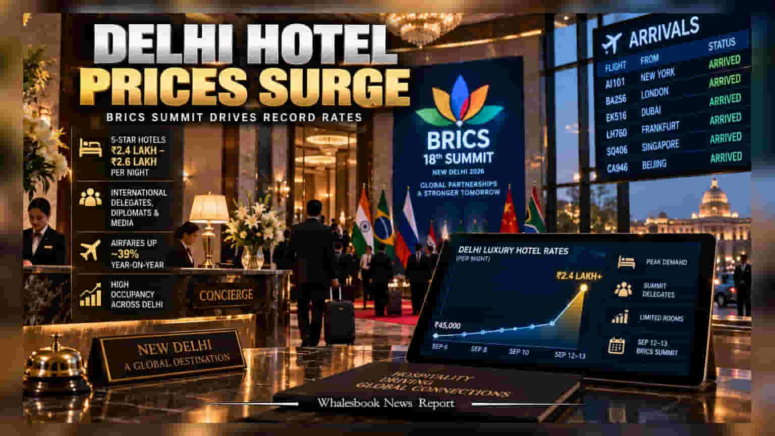 BRICS Summit Effect: ఢిల్లీలో భారీగా పెరిగిన హోటల్ ధరలు.. రాత్రికి ఏకంగా **₹2.6 లక్షలు**!