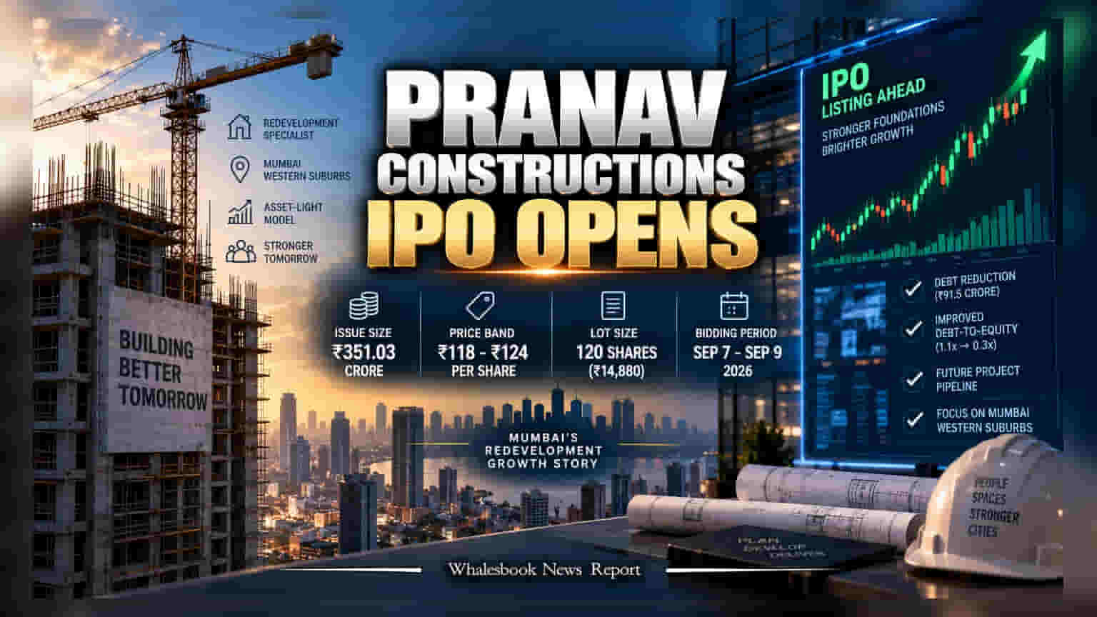 Pranav Constructions IPO: முதலீட்டாளர்களுக்கு வாய்ப்பு! பிரைஸ் பேண்ட் ₹118-124, முழு விவரங்கள் இதோ