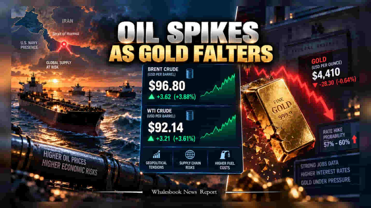 Crude Oil ਤੇ Gold 'ਤੇ ਵੱਡਾ ਅਸਰ: ਇਰਾਨ ਤਣਾਅ ਕਾਰਨ ਤੇਲ ਹੋਇਆ ਮਹਿੰਗਾ, ਸੋਨੇ ਵਿੱਚ ਗਿਰਾਵਟ