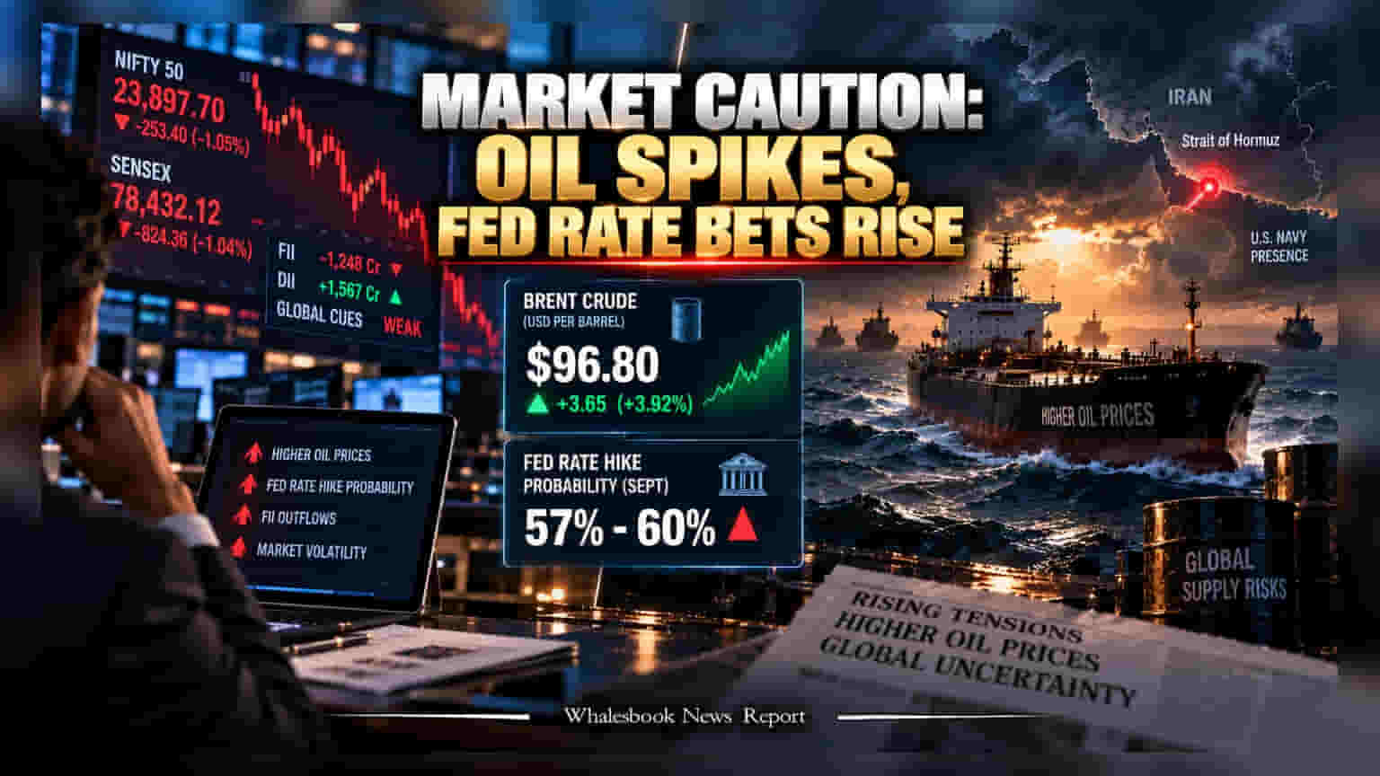 Indian Markets: कच्च्या तेलाच्या किमतीत भडका आणि Fed च्या निर्णयाची धाकधूक; आज बाजारात नरमाईचे संकेत