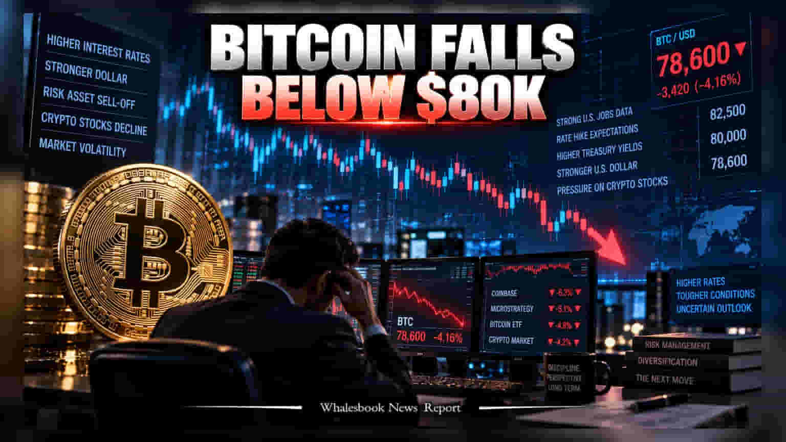 Bitcoin Price: અમેરિકાના મજબૂત જોબ ડેટા બાદ Bitcoin માં મોટો ઘટાડો, $80,000 ની નીચે સરક્યો ભાવ