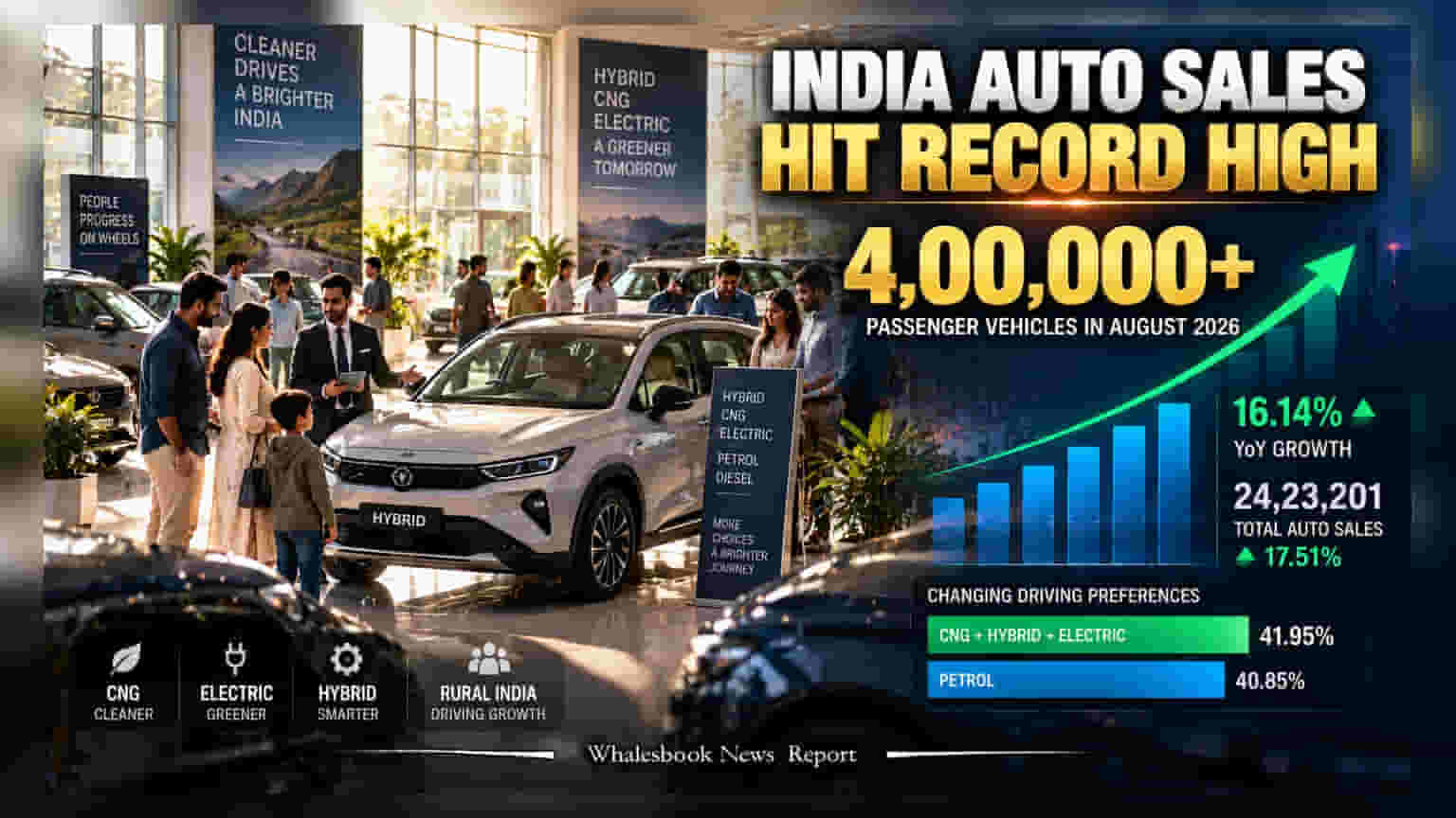 India Auto Retail Hits Record High as PV Sales Top 4 Lakh in August