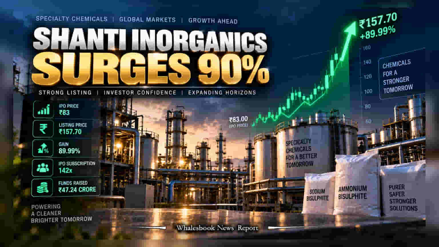 Shanti Inorganics ની ધમાકેદાર એન્ટ્રી: NSE SME પર **90%** પ્રીમિયમ સાથે લિસ્ટિંગ