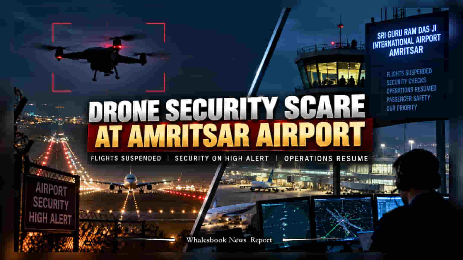 Amritsar Airport Suspends Flights After Drone Sighting
