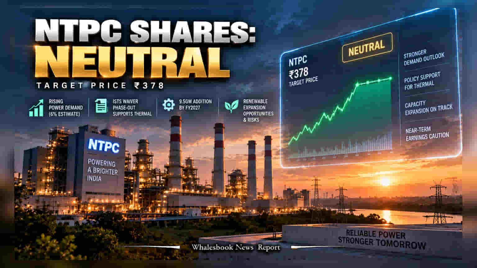 NTPC Share: மோதிலால் ஆஸ்வால் நியூட்ரல் ரேட்டிங்! டார்கெட் விலை ₹378 என நிர்ணயம்