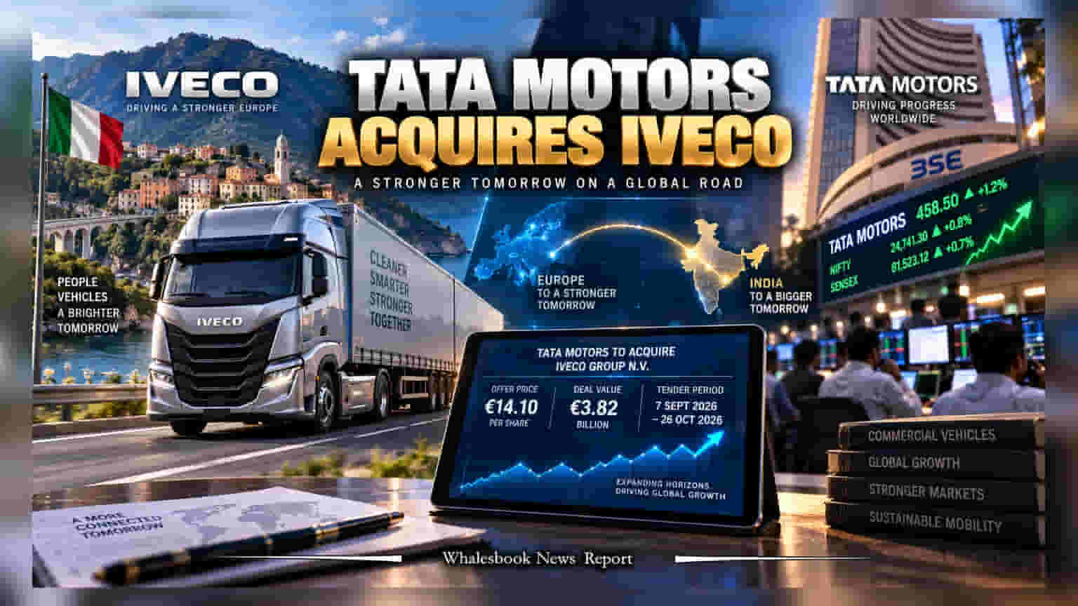 Tata Motors: ஐரோப்பிய சந்தையில் அதிரடி என்ட்ரி! Iveco நிறுவனத்தை வாங்க **€3.82 பில்லியன்** திட்டம்