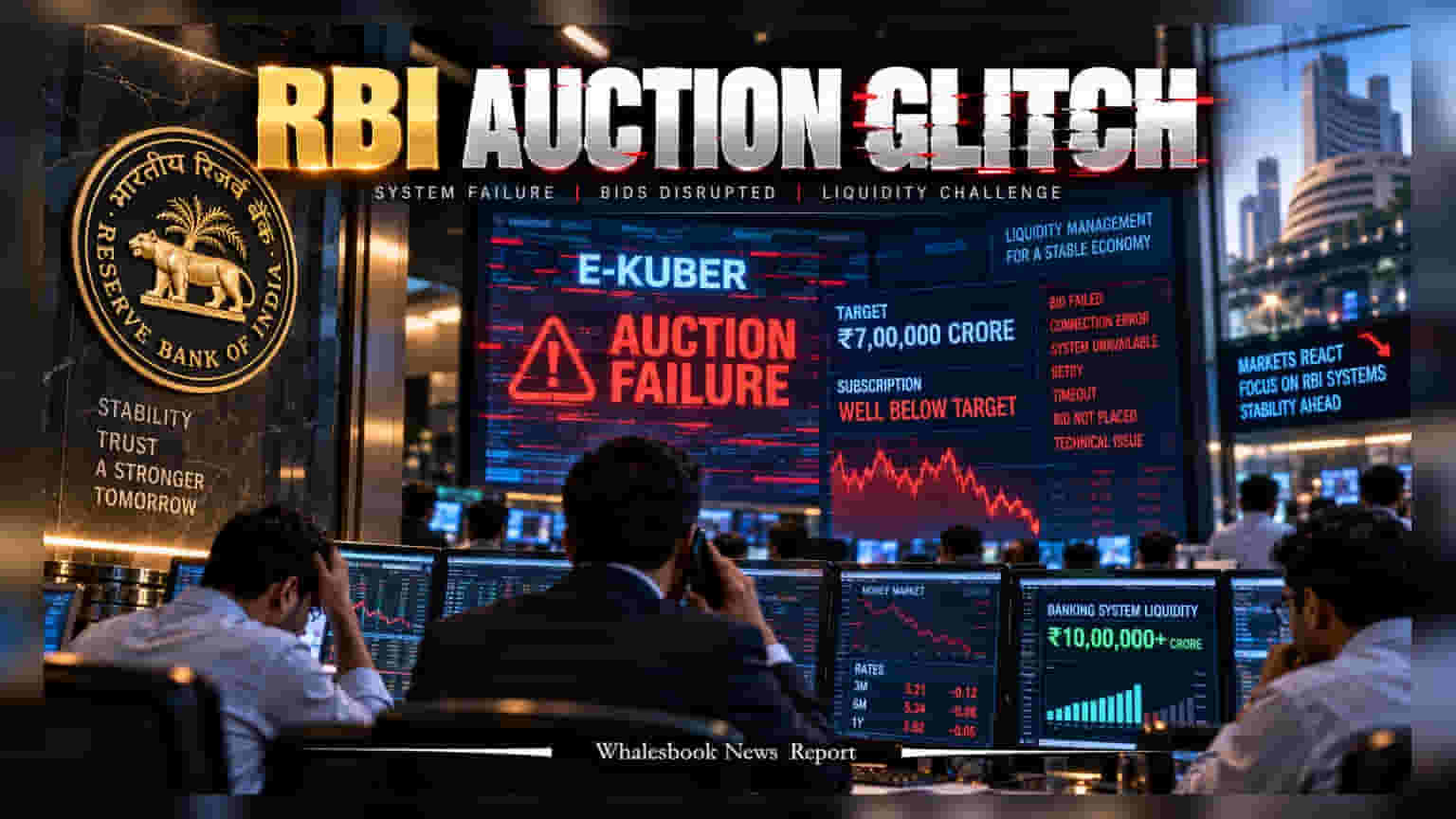 RBI E-Kuber Glitch: ₹7 லட்சம் கோடி ஏலமிடுதலில் சிக்கல்! ரிசர்வ் வங்கியின் அவசர நடவடிக்கை