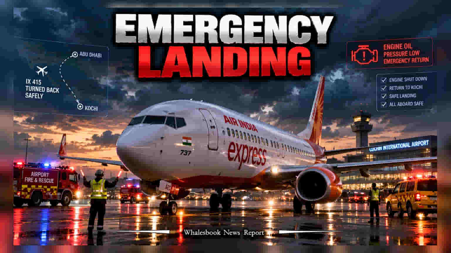 Air India Express IX 415: ਕੋਚੀ ਤੋਂ ਉਡਾਣ ਭਰਨ ਤੋਂ ਬਾਅਦ ਇੰਜਣ ਵਿੱਚ ਆਈ ਤਕਨੀਕੀ ਖਰਾਬੀ, ਐਮਰਜੈਂਸੀ ਲੈਂਡਿੰਗ