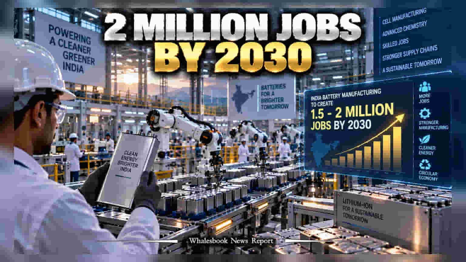 India’s Battery Sector Targets 2 Million Jobs by 2030 Amid Industrial Shift
