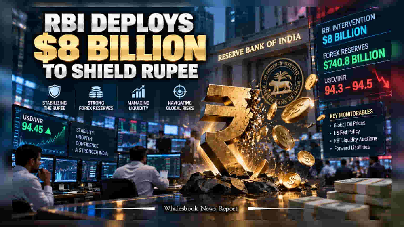 RBI Sells $8 Billion To Stabilize Rupee Amid Volatility