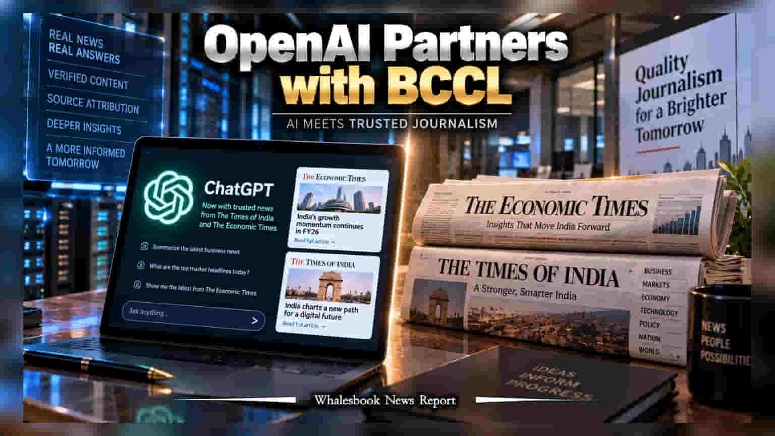 OpenAI અને BCCL વચ્ચે મોટી ભાગીદારી, હવે ChatGPT પર મળશે The Economic Times અને TOIના સમાચાર