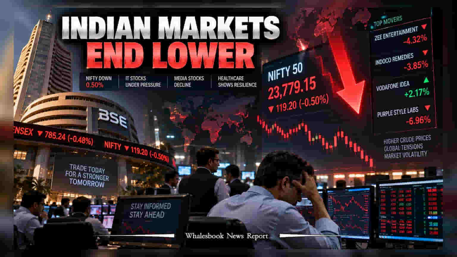 Nifty 50 News: ગ્લોબલ ટેન્શનને કારણે બજારમાં કડાકો, Nifty **23,800** ની નીચે સરક્યો