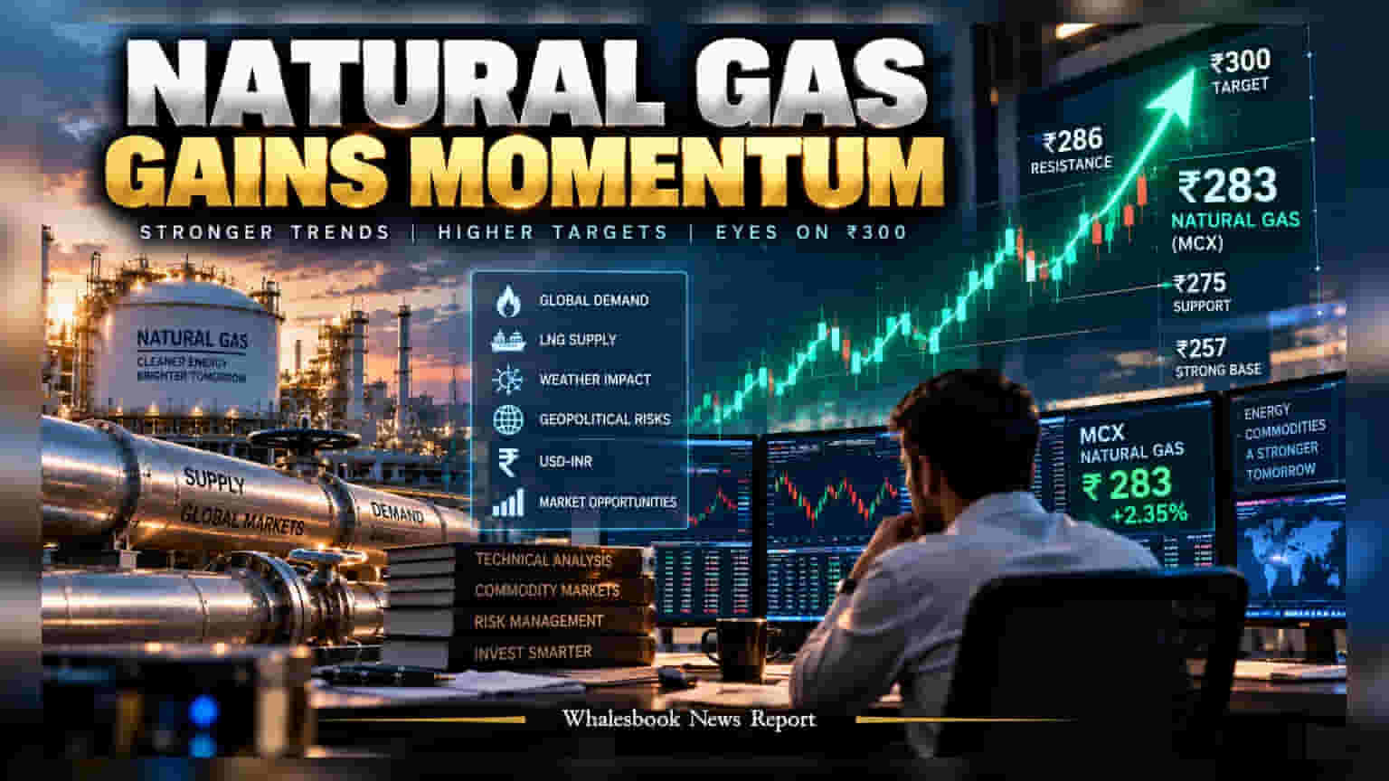 MCX Natural Gas Futures Rise Toward ₹286 Resistance Level