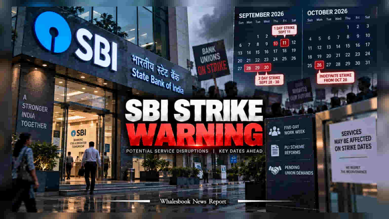SBI Strike Alert: வங்கி ஊழியர்களின் தொடர் போராட்டம்! செப்டம்பர் 11 முதல் வங்கிச் சேவைகள் பாதிக்குமா?