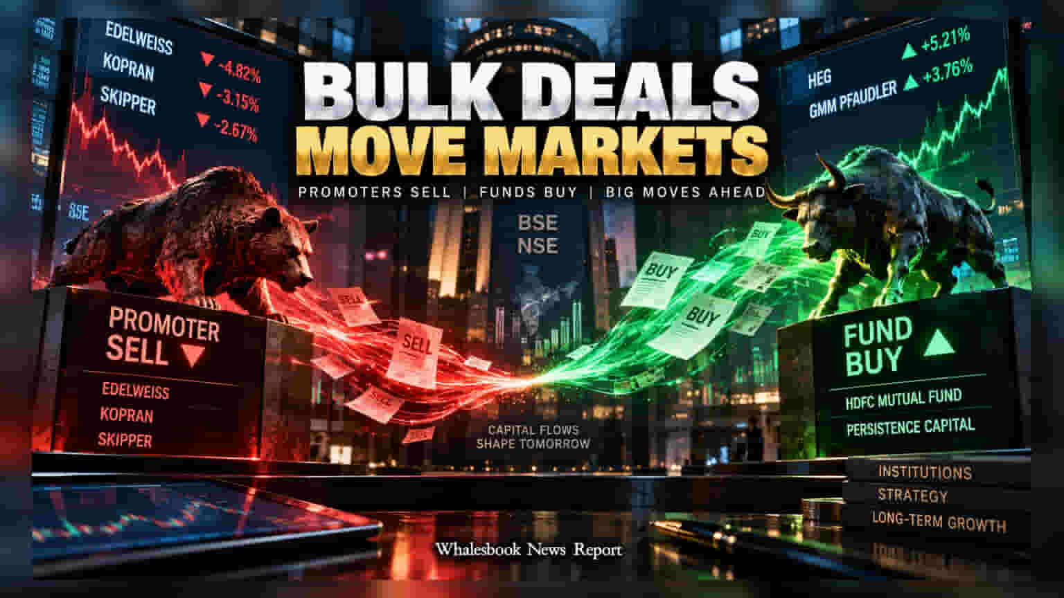 Bulk Deals: HDFC MF એ HEG માં વધારી હિસ્સેદારી, Edelweiss અને Kopran માં પ્રમોટર્સની વેચવાલી