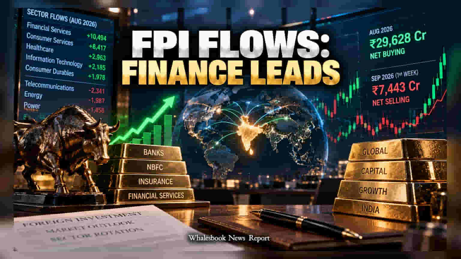Financial Stocks Lead ₹29,628 Crore August FPI Inflows