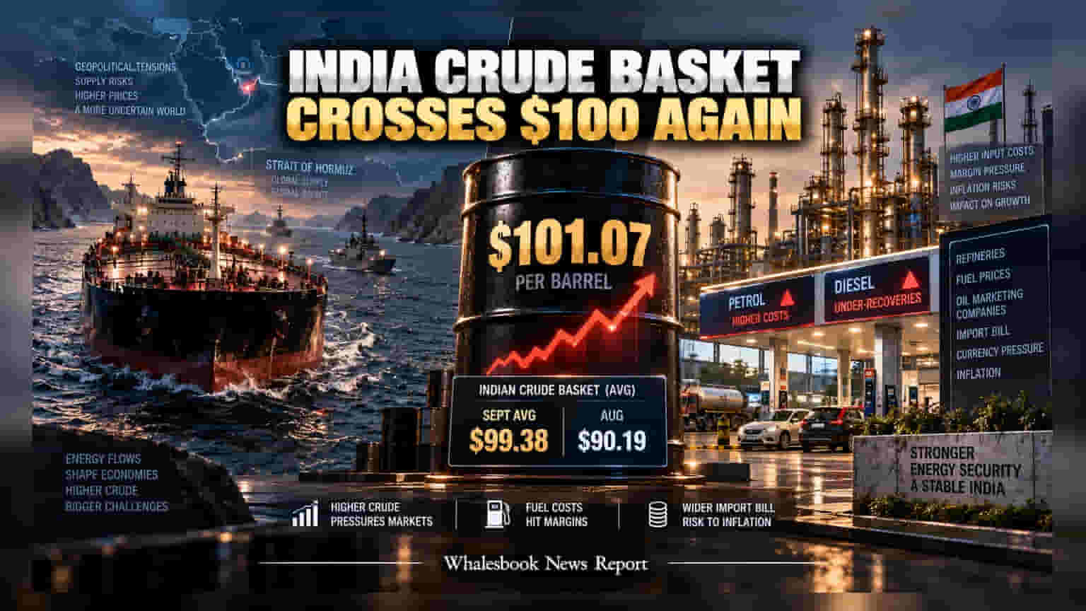India Crude Oil: ਕੱਚੇ ਤੇਲ ਦੀਆਂ ਕੀਮਤਾਂ **$100** ਤੋਂ ਪਾਰ, OMCs ਅਤੇ ਸ਼ੇਅਰ ਬਾਜ਼ਾਰ 'ਤੇ ਵਧਿਆ ਦਬਾਅ