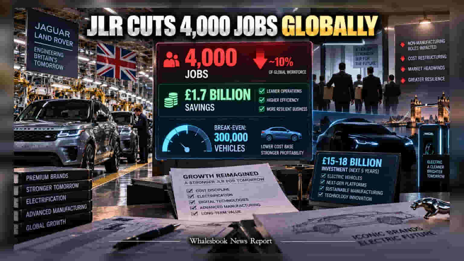 Jaguar Land Rover To Cut 4,000 Jobs In £1.7 Billion Cost-Saving Drive