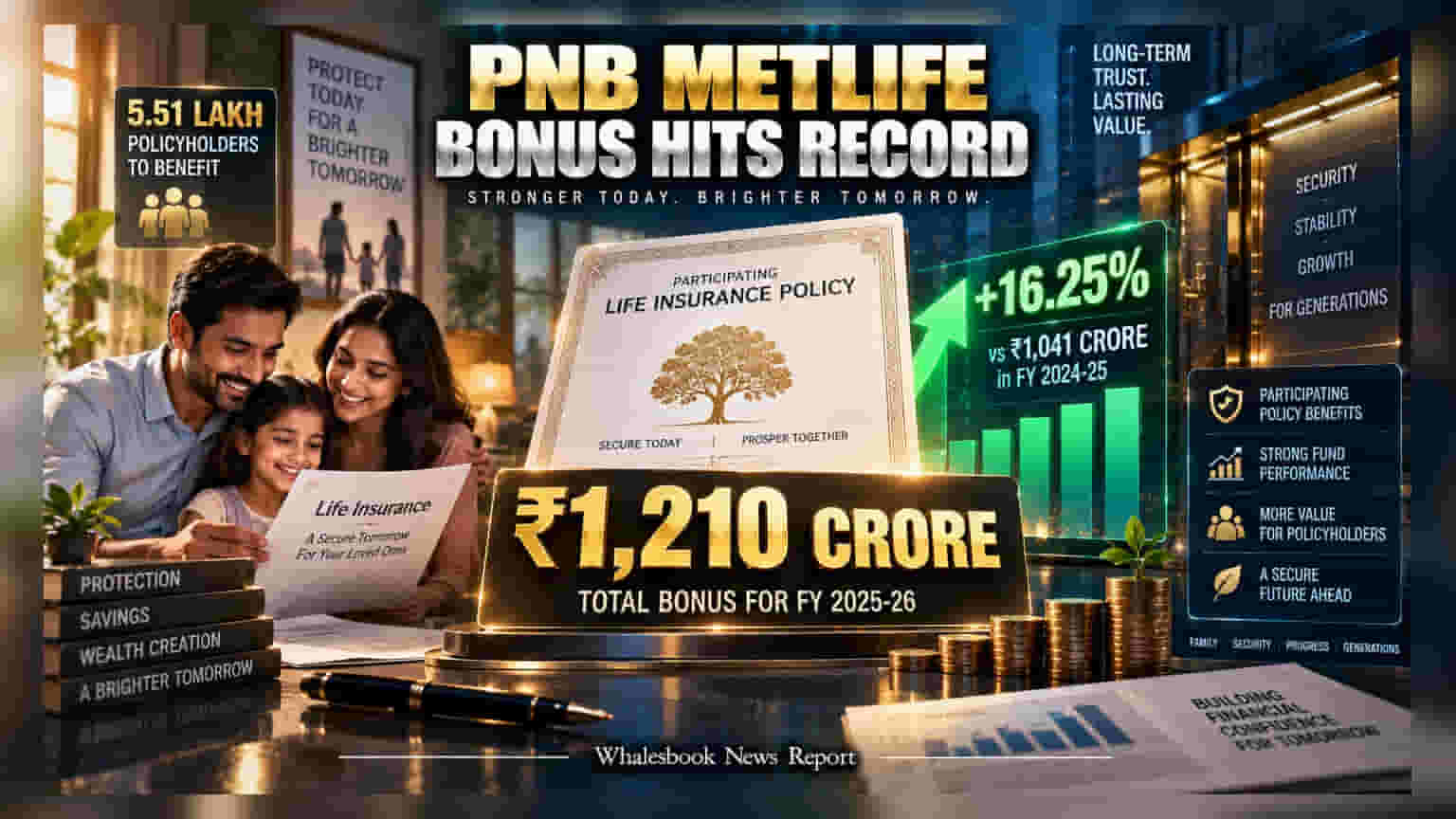 PNB MetLife Declares Record ₹1,210 Crore Policyholder Bonus