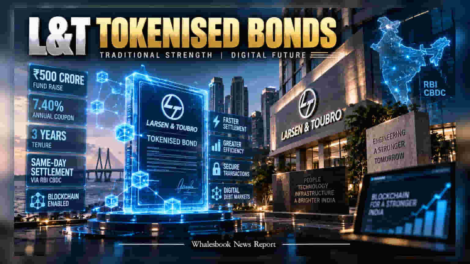 Larsen & Toubro Plans ₹500 Crore Tokenised Bond Issuance