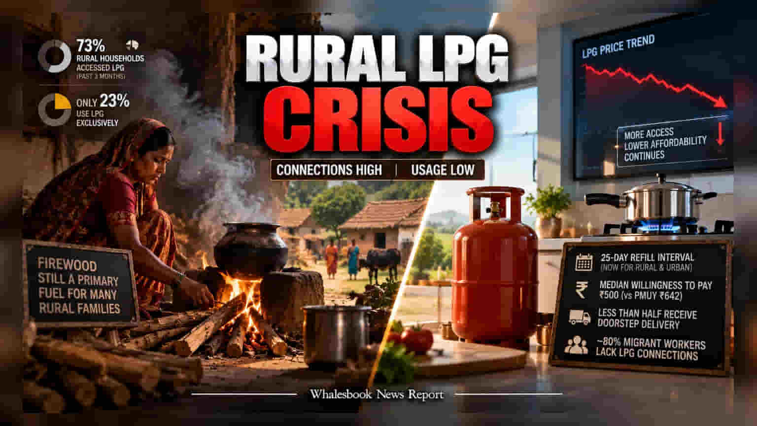Rural LPG Usage Lags Despite High Access; Govt Cuts Refill Gap to 25 Days