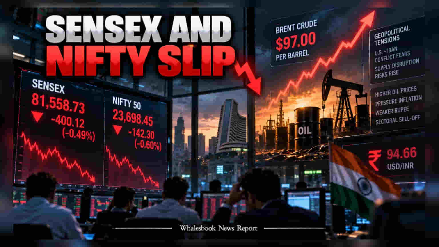 Sensex கடும் சரிவு: கச்சா எண்ணெய் விலை **$97**-ஐத் தாண்டியது, முதலீட்டாளர்கள் கலக்கம்!