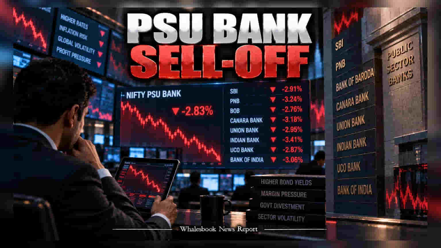 Nifty PSU Bank Index: ప్రభుత్వ రంగ బ్యాంకులకు షాక్! **200-DMA** కిందకు **8** షేర్లు