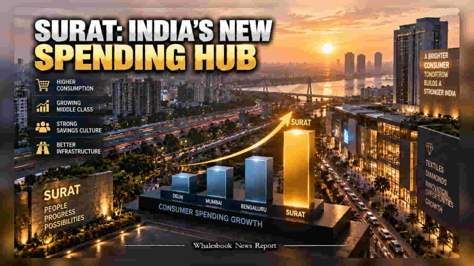 Surat Consumption Hub: ਵੱਡੇ ਮੈਟਰੋ ਸ਼ਹਿਰਾਂ ਨੂੰ ਪਛਾੜ ਕੇ ਸੂਰਤ ਬਣਿਆ ਨੰਬਰ 1, ਜਾਣੋ ਕੀ ਹੈ ਇਸ ਬਦਲਾਅ ਦਾ ਕਾਰਨ