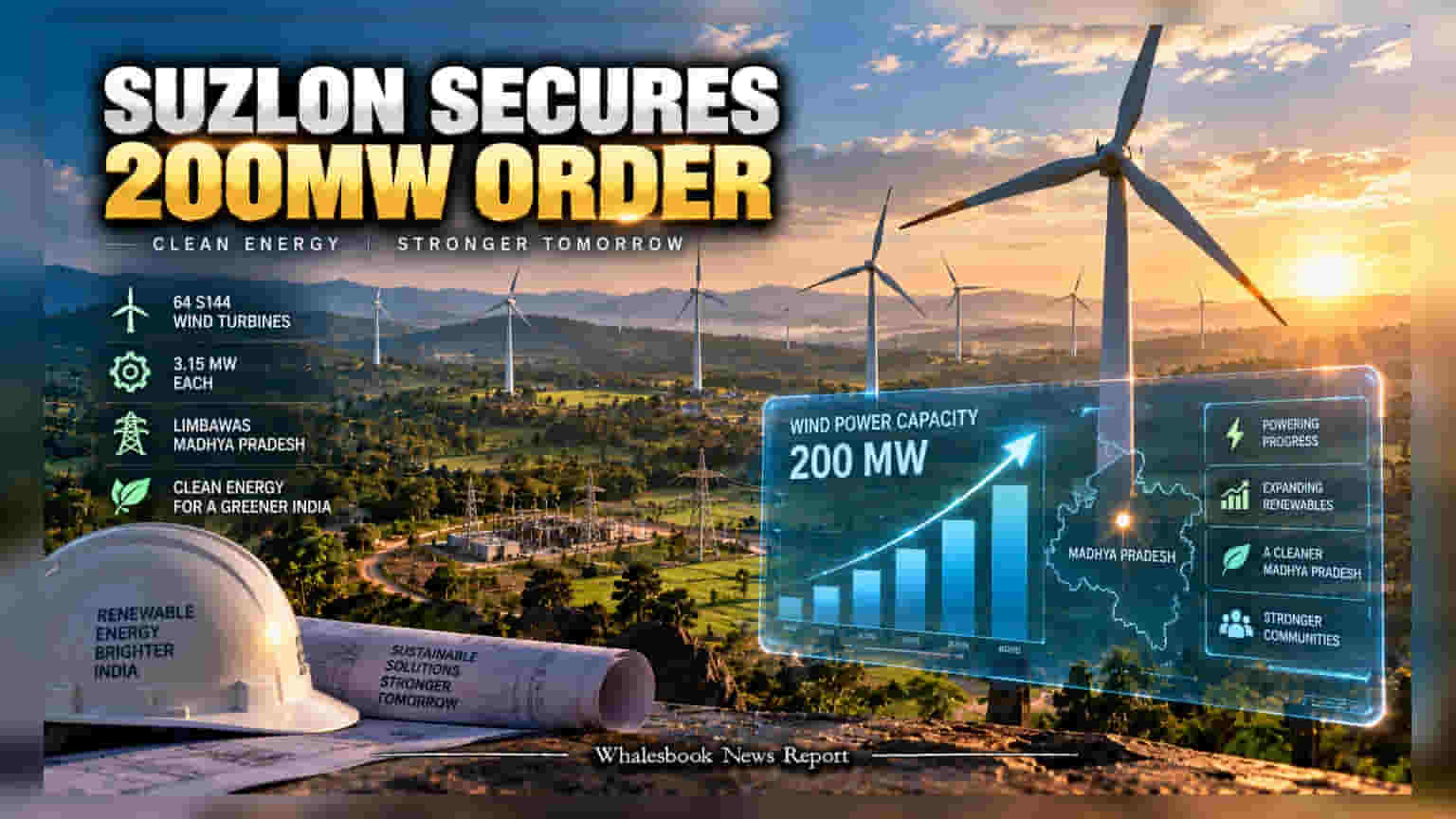 Suzlon Energy का बड़ा धमाका: मिला **200 MW** का नया ऑर्डर, **S144** प्लेटफॉर्म ने छुआ **10 GW** का आंकड़ा