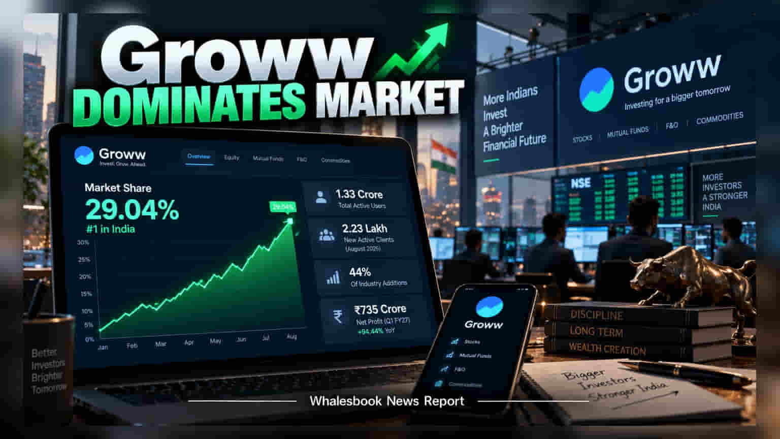 Groww Active Client Market Share Crosses 29% in August
