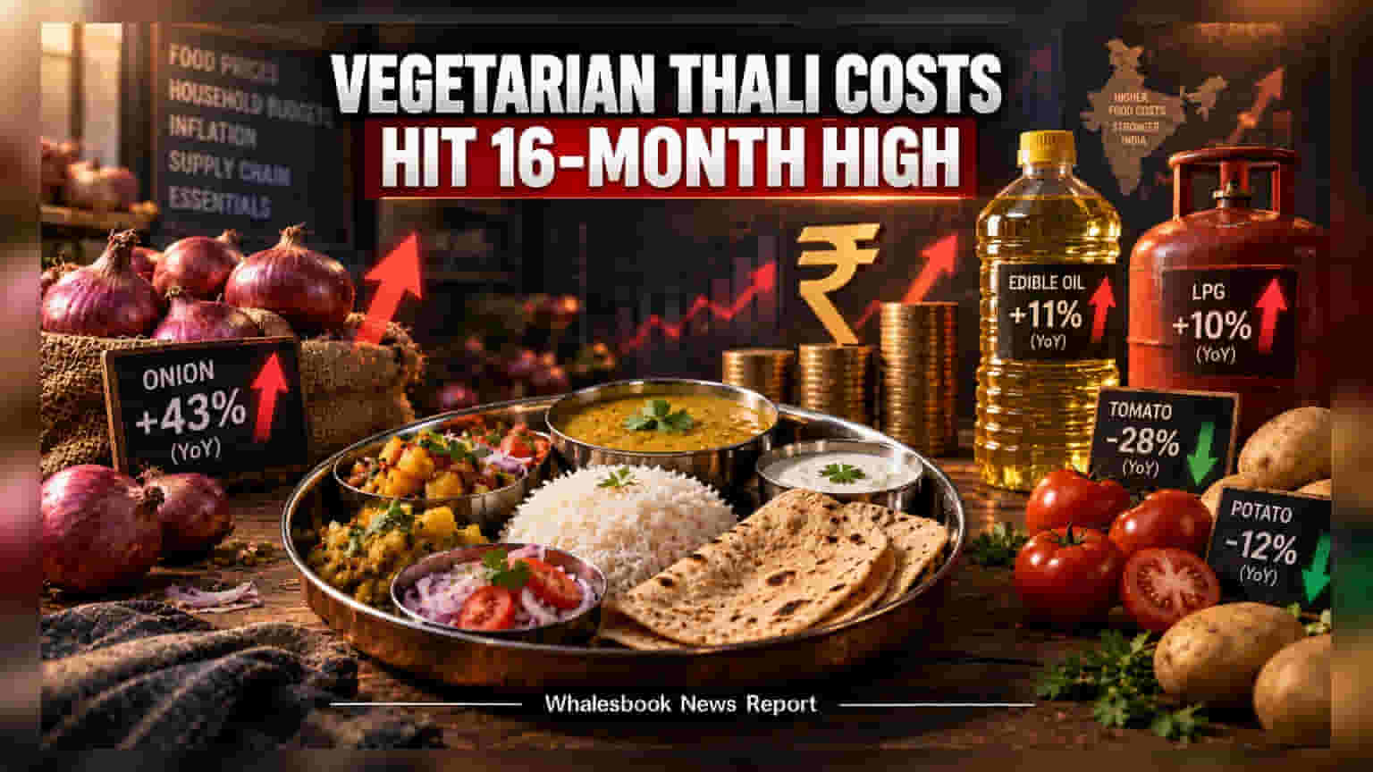 India's Veg Thali Cost Hits 16-Month High as Onion Prices Soar