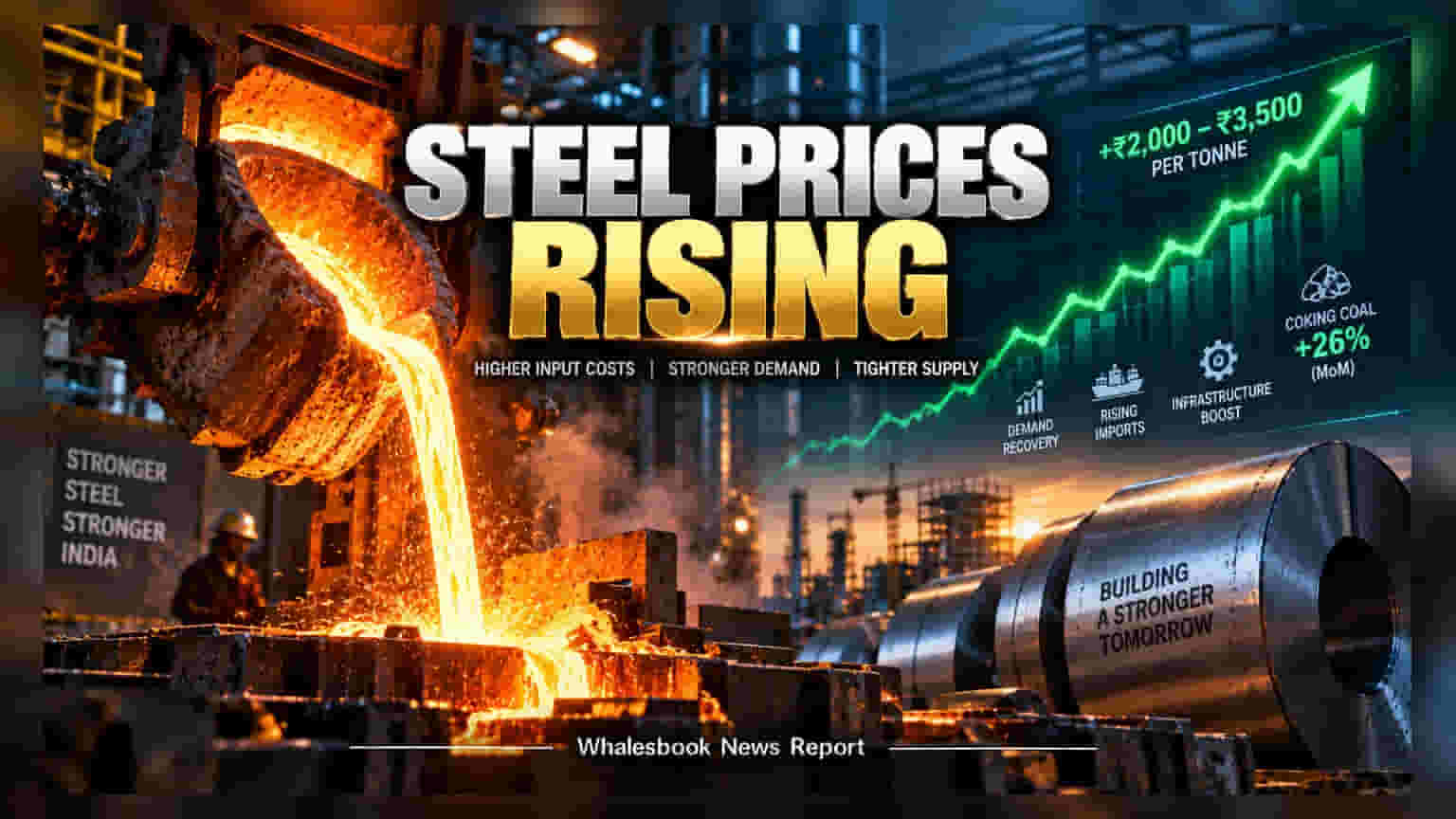 Steel Prices: స్టీల్ ధరలకు మంట.. టన్నుకు **₹3,500** పెంపు