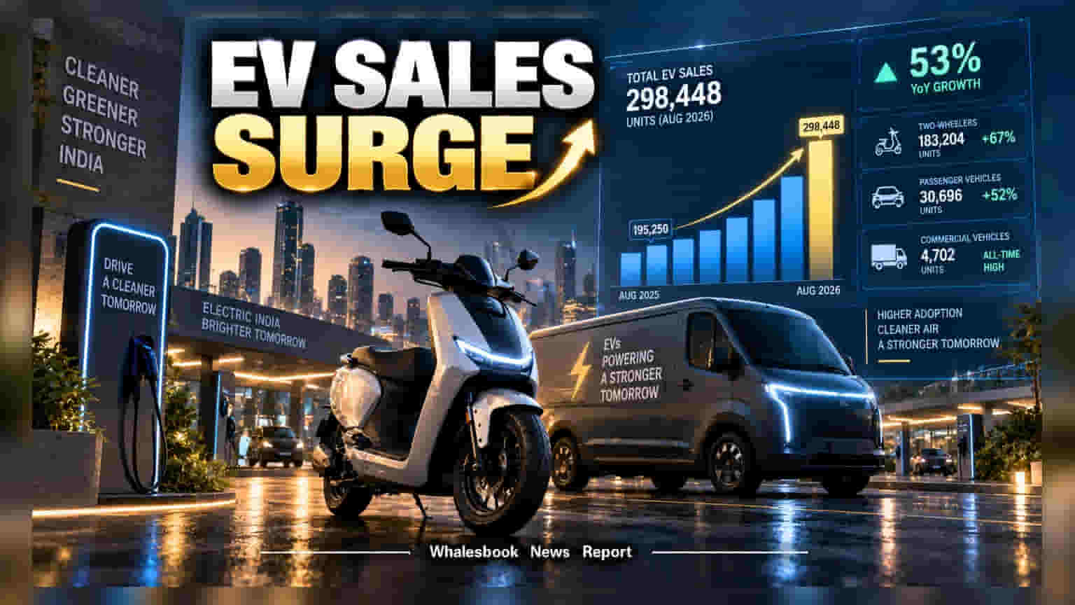 EV Market Surge: ઓગસ્ટમાં ઈલેક્ટ્રિક વાહનોનું ધૂમ વેચાણ, પેટ્રોલ કારને પાછળ છોડી વૈકલ્પિક ઇંધણ નીકળ્યું આગળ