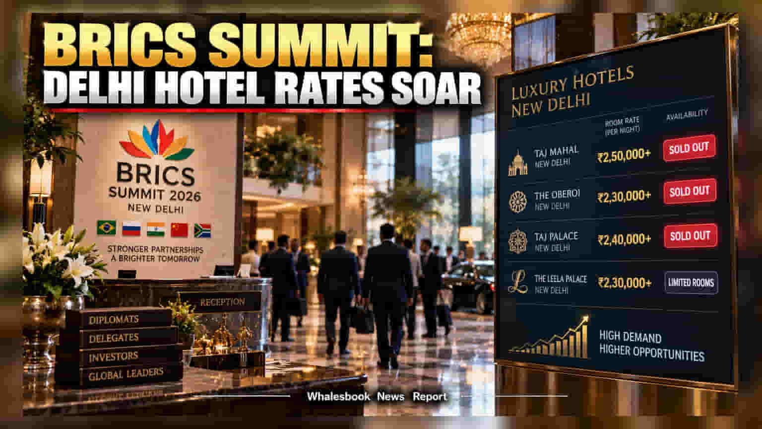 BRICS Summit: દિલ્હીની લક્ઝરી હોટેલોમાં રેકોર્ડબ્રેક ભાડા, રૂમ માટે પડાપડી!