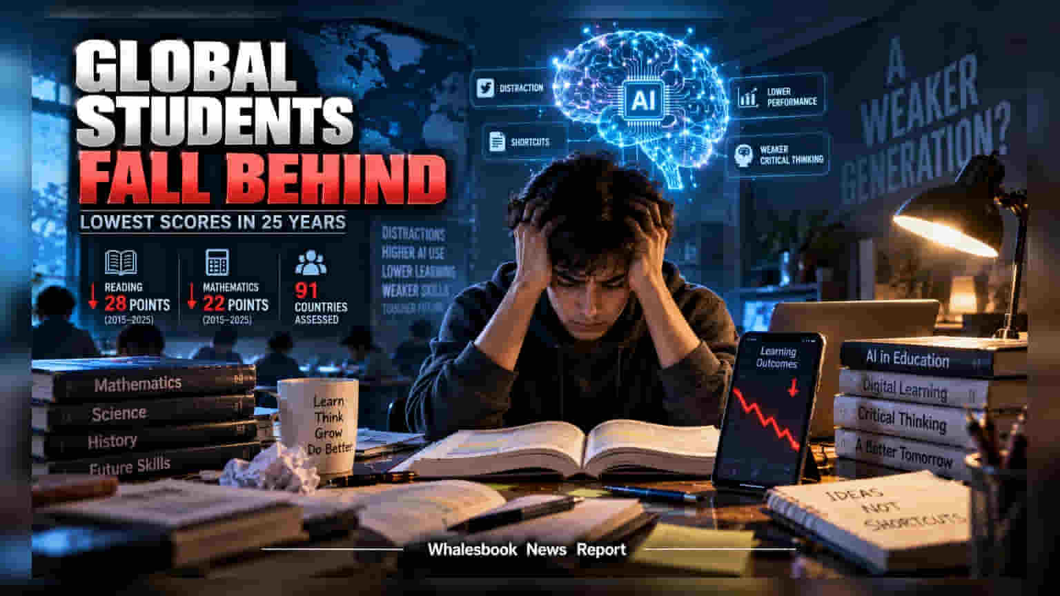 Global Education: ਪਿਛਲੇ **25** ਸਾਲਾਂ ਵਿੱਚ ਸਭ ਤੋਂ ਹੇਠਲੇ ਪੱਧਰ 'ਤੇ ਵਿਦਿਆਰਥੀਆਂ ਦੀ ਕਾਰਗੁਜ਼ਾਰੀ, PISA ਰਿਪੋਰਟ ਨੇ ਵਧਾਈ ਚਿੰਤਾ